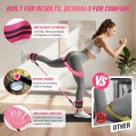 WOQQW Resistance Bands Set - Exercise Bands with Ankle Straps for Legs & Glute Workout, Fabric Booty Bands for Women Men, Home Gym Fitness Equipment for Hip, Pilates, Yoga, Physical Therapy, Stretch - Image 4