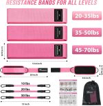 WOQQW Resistance Bands Set - Exercise Bands with Ankle Straps for Legs & Glute Workout, Fabric Booty Bands for Women Men, Home Gym Fitness Equipment for Hip, Pilates, Yoga, Physical Therapy, Stretch - Image 6