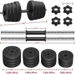 Yaheetech Adjustable Dumbbells Weight Set 33LB/44LB/66LB Dumbbell Weights Exercise & Fitness Equipment w/ 4 Spinlock Collars for Women & Men Gym Home Strength Bodybuilding Training - Image 3