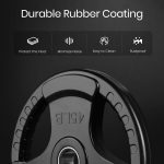 LIONSCOOL 2-Inch Rubber Coated Olympic Grip Plate in Pairs or Single for Strength Training, Weightlifting and Bodybuilding, Solid Cast Iron Weight Plates for Barbell, 2.5-45LBS, One Year Warranty - Image 3