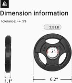 LIONSCOOL 2-Inch Rubber Coated Olympic Grip Plate in Pairs or Single for Strength Training, Weightlifting and Bodybuilding, Solid Cast Iron Weight Plates for Barbell, 2.5-45LBS, One Year Warranty - Image 5