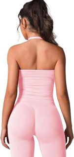 Workout Sets for Women 2 Piece Backless Sports Bras Halter Top Hidden Scrunch Leggings Yoga Outfits Gym Tracksuits - Image 4