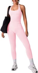 Workout Sets for Women 2 Piece Backless Sports Bras Halter Top Hidden Scrunch Leggings Yoga Outfits Gym Tracksuits - Image 5