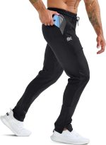BROKIG Mens ZeroArmor Gym Joggers Sweatpants Tapered Workout Jogging Athletic Slim Track Sweat Pants with Zipper Pocket - Image 3
