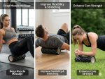 Kunova 13" Deep Tissue Grid Yoga Fitness EVA Massage Foam Roller with Carrying Bag Medium Density Deep Tissue Massager for Muscle Massage and Myofascial Trigger Point Release - Image 3
