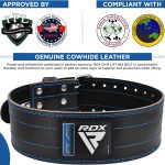 RDX Weight Lifting Belt for Men Women, IPL USPA Approved, 6mm Thick 100% Leather, 4” Powerlifting Back Support, Squat Deadlift Bodybuilding Exercise Fitness Gym Workout Strength Training up to 700 LBS - Image 3