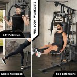 Home Gym Workout Equipment, Multifunctional Exercise Equipment with 100LBS Stack, Full Body Workout Machine, All in One Gym Equipment for Strength Training, Compact Cable Machine with Pulley System - Image 5