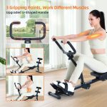 Sportneer Hydraulic Rowing Machine - 12-Level Resistance, Foldable & Portable, Black, LCD Monitor, 297lbs Max Load - Image 4