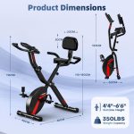 Exercise Bike,MOSUNY 2026 New Foldable Stationary Bike with 16 Levels Magnetic Resistance, Folding Exercise Bicycles with 10DB Near-Silent with, 350LBS Capacity,Comfortable Seat Backrest - Image 6