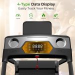 Treadmill with Handle，3.0HP Treadmills for Home Small Spaces,Portable Foldable Treadmills with 350 LBS Capacity，Compact Walking Treadmills with LED Display - Image 4