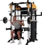 Altas Strength Smith Machine with Lever Arms Pulley Ratio 2:1 Squat Rack Pull Up Bar Upper Body Strength Training Leg Developer Light Commercial Home Gym Strength Training 3061B - Image 7