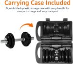 Amazon Basics Adjustable Dumbbell Hand Weight Set, 17.2 Kilograms, Black - Image 4