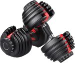 52.5 Lb Adjustable Dumbbell: Adjusts From 5-52.5 Lbs ; 15 Adjustable Weight Settings, COMPACT, SPACE EFFICIENT AND EASY TO USE - Image 2