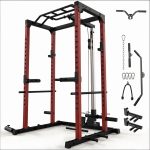 All in One Power Cage Squat Rack with LAT Pulldown & Cable Pulley System, 1200LBS Home Gym Power Rack with Dip Bars, Pull Up Bar, Weight Rack for Bench Press & Strength Training - Image 2