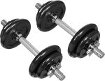 Amazon Basics Adjustable Dumbbell Hand Weight Set, 17.2 Kilograms, Black - Image 2