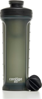 Contigo Fit Shake & Go 2.0 Protein Shaker Bottle with Leak-Proof Lid, Gym Water Bottle with Whisk and Carry Handle, Dishwasher Safe Mixer Bottle, Sake/Salt, 28 oz (828 mL) - Image 2