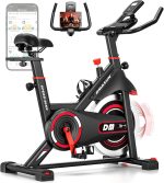 DMASUN Exercise Bike, Silent Magnetic Resistance Stationary Bike for Home with App Compatible, 330 LBS Capacity, Indoor Bike with Comfortable Seat Cushion, Digital Display - Image 2