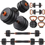 FEIERDUN Adjustable Dumbbells, 20lbs/30lbs//50lbs/70lbs/90lbs Free Weight Set with Connector, 4 in1 Dumbbells Set Used as Barbell, Kettlebells, Push up Stand, Fitness Exercises for Home Gym Suitable Men/Women - Image 2