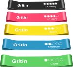 Gritin Resistance Bands, Set of 5 Skin-Friendly Resistance Fitness Exercise Loop Bands with 5 Different Strength Levels - Travel Carrying Case Included - Ideal for Home, Gym, Yoga, Training - Image 2