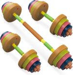 Kids Exercise Weight Set for Home Gym - Adjustable Barbell and Dumbbell Set - Toddler Workout Equipment for Pretend Play Lifting Exercise - Beginner Fitness Toys Gifts for Boys & Girls - Image 2
