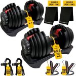 MotionGrey 5-52.5LB Adjustable Dumbbell Set (Single/Pair)| All-in-One Space-Saving Dumbbells with 15 Settings|Compact Weights for Home Gym Workout Fitness Equipment | Includes Jump Ropes & Hand Grips - Image 2