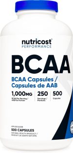Nutricost BCAA Supplement (1000mg) 500 Capsules - 2:1:1 Branched Chain Amino Acids - Gluten-Free, Non-GMO - Image 2