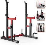 PASYOU Adjustable Squat Rack for Home Gym, Bench Press Rack Barbell Rack for Weight Lifting, 550LBS Multi-Function Fitness Squat Stand, Portable Strength Training Push Up Barbell Rack Stand - Image 2