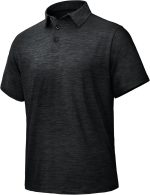 Polo Shirts for Men - Quick Dry Moisture Wicking Black Short Sleeve Performance Golf T Shirts for Casual Work Athletic - Image 2
