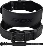 RDX Weight Lifting Belt Gym Fitness, Cowhide Leather, 4” 6” Padded Lumbar Back Support, 10 Adjustable Holes, Powerlifting Bodybuilding Deadlifts Squats Exercise Workout, Strength Training Equipment - Image 2