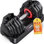 Rendpas 25LBS/55LBS Adjustable Dumbbell,1 Hand Adjust Dumbbells with Anti-Slip Handle, 10 in 1/5 in 1 Adjustable Weights, Space-saving Weights Set Suitable for Women Men Home Office Gym Body Strength Training - Image 2