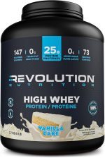 Revolution Nutrition, High Whey, Protein Powder 6LB, Whey Protein, Gluten Free, 25g of Protein Per Scoop, 2.7kg, 73 Servings (Vanilla Cake, 6 Pound) - Image 2