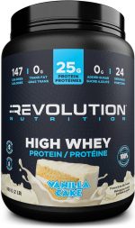 Revolution Nutrition, High Whey, Protein Powder, Whey Isolate, Superior Formula, Gluten Free, Lean Muscle Mass For Men & Women, 25g of Protein Per Scoop, 908 g, 24 Servings (Vanilla Cake, 2 Pound) - Image 2