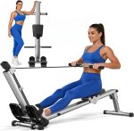 Rowing Machine for Home Use, LUBBYGIM Rowing Machine Foldable Rower with LCD Monitor & Comfortable Seat Cushion, Hyper-Quiet & Smooth - Upgraded Version with 300 LBS Weight Capacity - Image 2