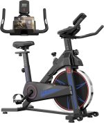 SogesPower Exercise Bike Indoor Cycling Bike Resistance Stationary Cycle Bike Fitness Bike Silent Belt Drive for Home Gym Workout with Phone Ipad&Mount Comfortable Seat Cushion&LCD Monitor - Image 2