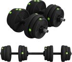 Soozier 2-in-1 Adjustable Weight Barbell & Dumbbells Set, Free Weights Set with Non-Slip Handlebars for Men and Women Home Gym Training - Image 2