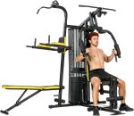 Soozier All-in-One Home Gym Machine System, Multifunctional Weight Machine with 152 lbs Weight Stack and Pulley System, Full Body Workout Station with Sit Up Bench, Preacher Curl - Image 2