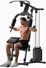Soozier Home Gym Equipment Weight Training Machine, Multifunction Workout Machine with 143lbs Weight Stack for Full Body Workout and Strength Training - Image 2