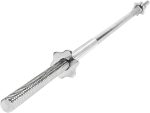 Sunny Health & Fitness 60 Inch Threaded Chrome Barbell Bar, 1 Inch Barbell Diameter with Ring Collars, Strength Training Routine, Durable & Reliable - STBB-60 - Image 2