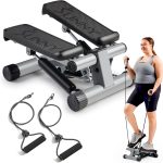 Sunny Health & Fitness Mini Stepper for Exercise at Home, Stair Stepper Workout Machine with Resistance Bands, Full Body Cardio Equipment, Optional Smart Stepper with SunnyFit App Connection - Image 2