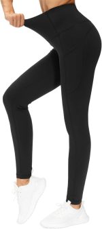 THE GYM PEOPLE Thick High Waist Yoga Pants for Women, Tummy Control Workout Running Yoga Leggings with Pockets - Image 2