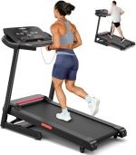 THERUN Home Treadmill with Incline 12% Auto Adjust, 3.0 HP Foldable Treadmill with LED Strip, Heart Rate Monitoring,16.5" Wider Running Belt - Image 2