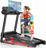 Treadmill with Incline for Home, WENOKER 15% Auto Incline Treadmill with Handrail 300 lbs Capacity, 3.0HP Quiet Walking Pad Tread mill with App, Portable Folding Tread mill with Heart Rate & Wide Belt - Image 2