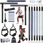 Upgraded Pilates Bar Kit with Resistance Bands Natural Latex for Women & Men, Heavy-Duty Stainless Steel Multifunctional Yoga Pilates Stick for Home Gym Exercise Fitness Equipment Full-Body Workouts - Image 2